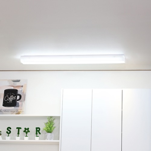 LED 샤이닝 주방 2등 60W 하얀빛 직사각형 30평 아파트 부엌 인테리어 조명